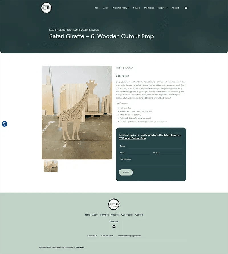 Mikelly Woodshop Web Design
