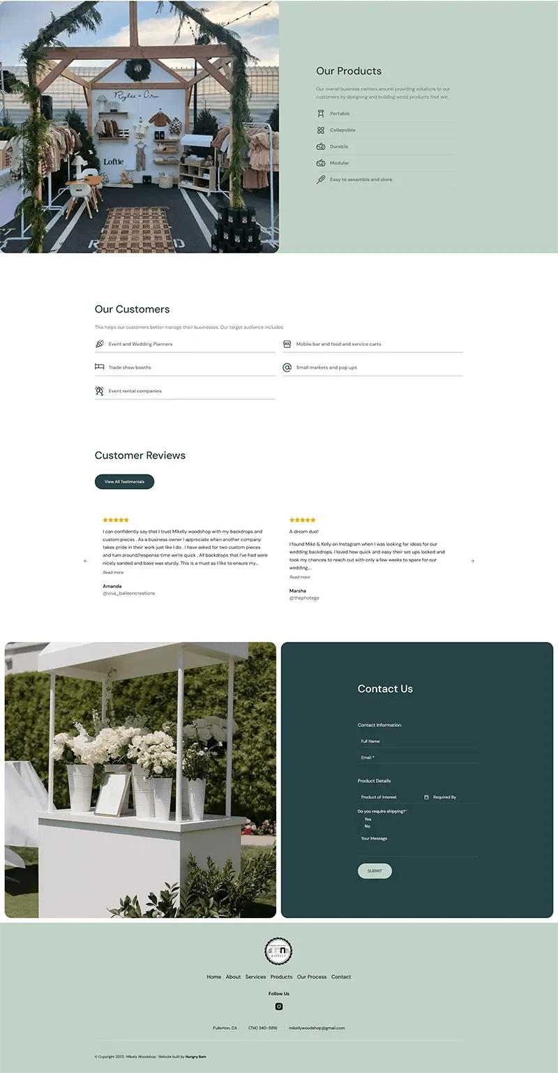 Mikelly Woodshop Web Design