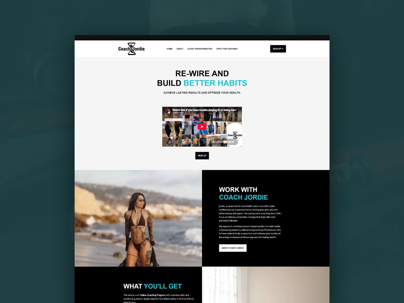 Coach Jordie website design