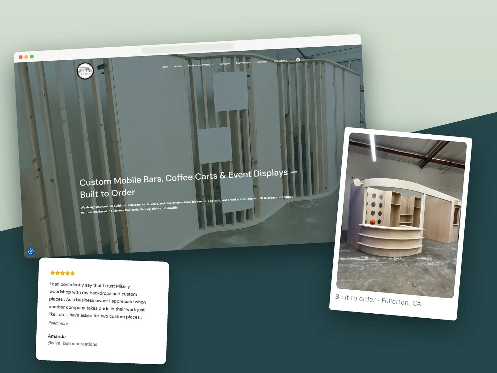 Mikelly Woodshop website design