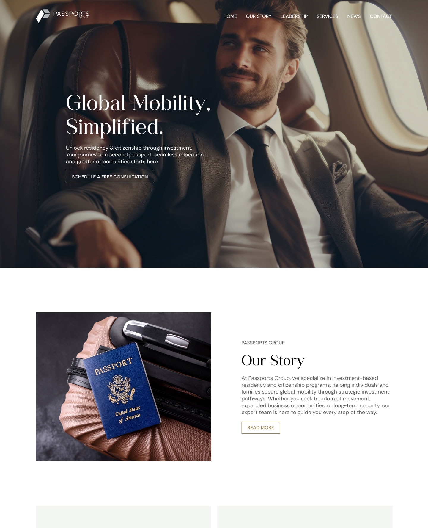 Passports Group website project preview