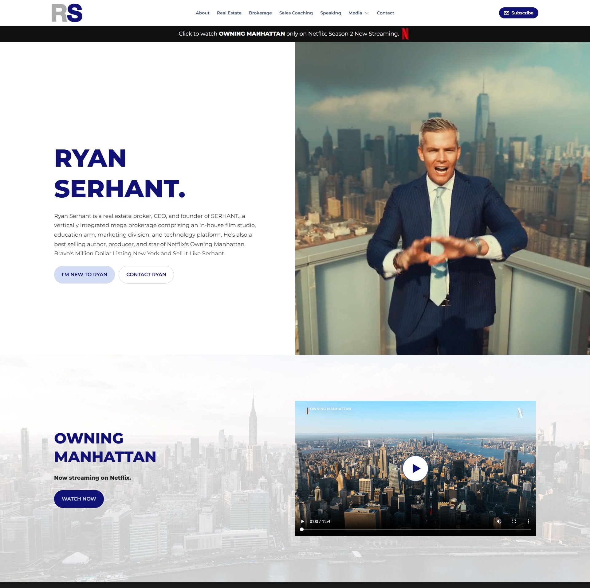 Ryan Serhant website project preview