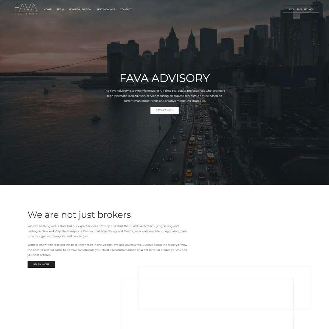 Fava Advisory web design