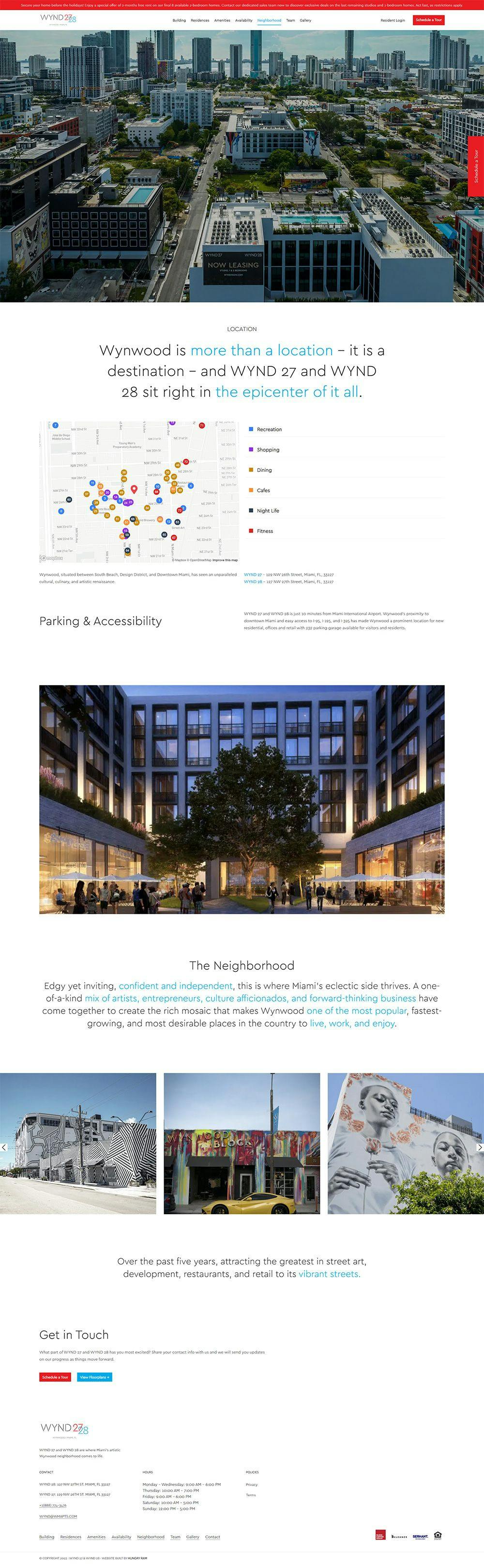 Wynd Miami website design full page