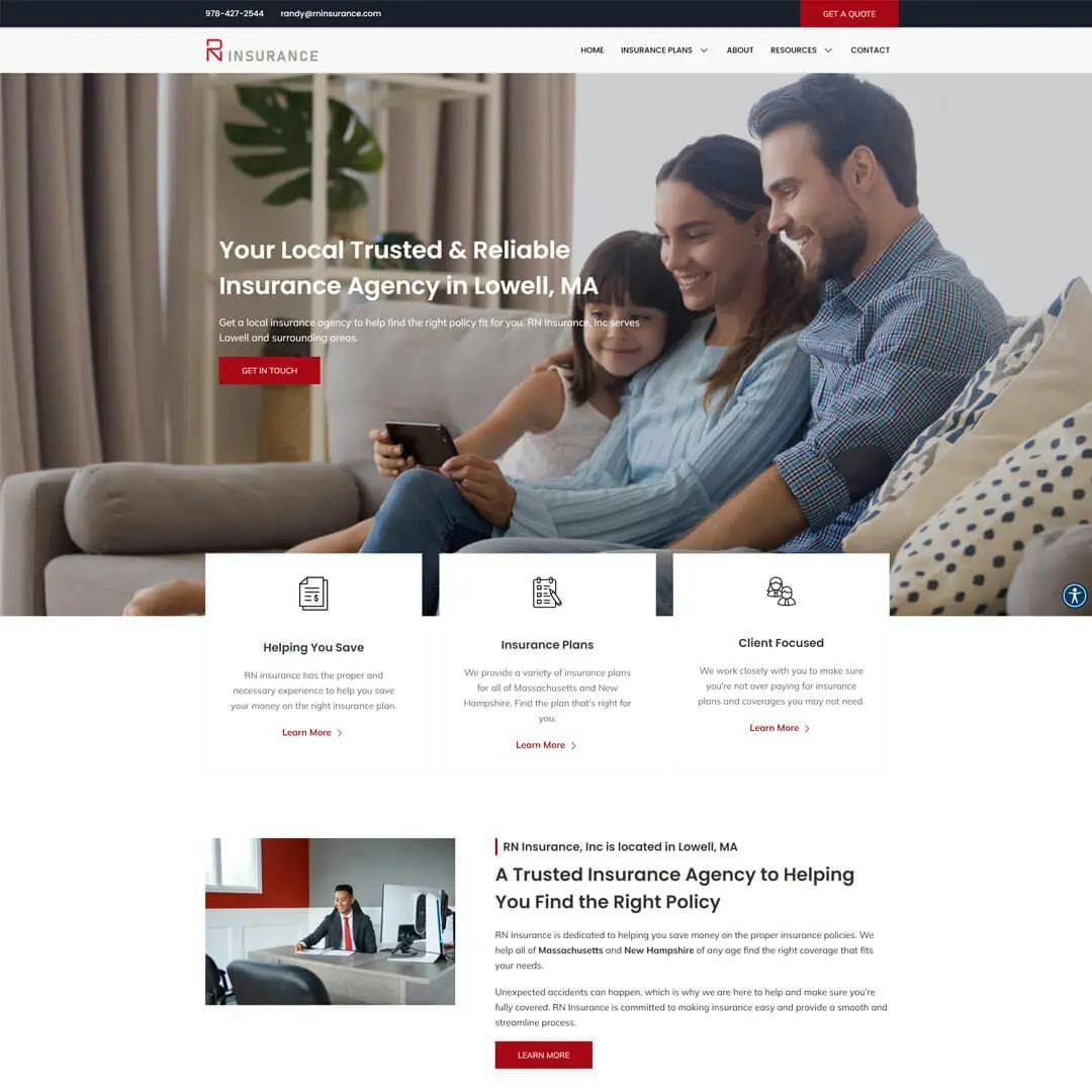 Rn Insurance  web design
