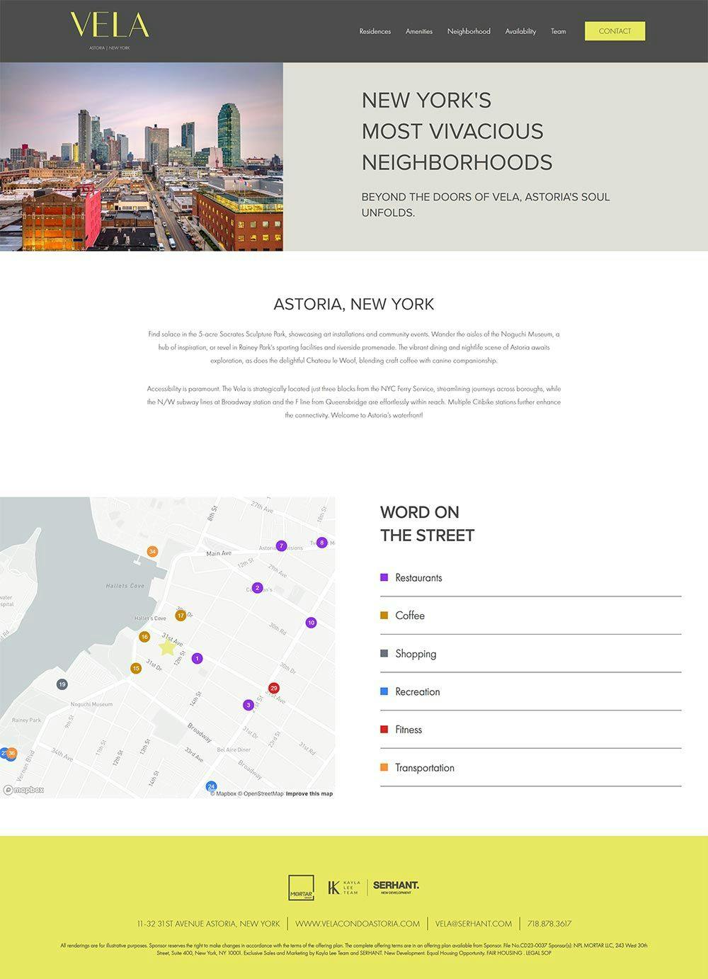 vela web design map  page