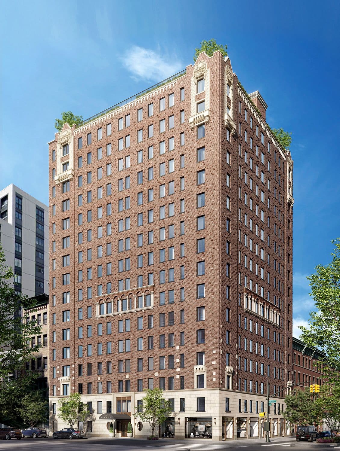 Exterior rendering of The Laney at 201 West 77th Street